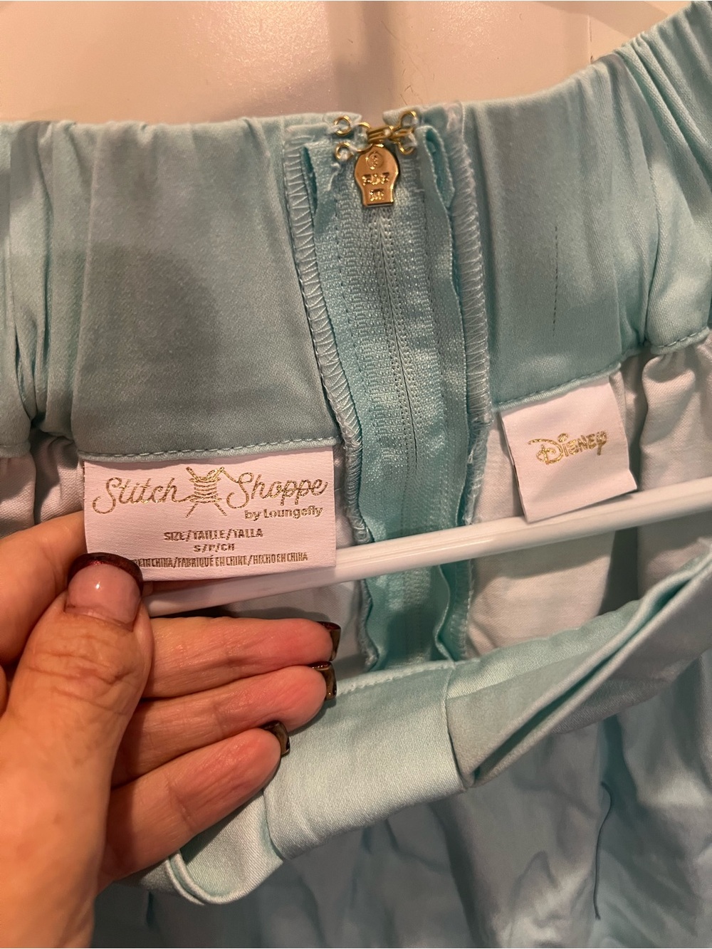 Loungefly Mint Aqua Bambi Skirt with Gold Charm Zipper